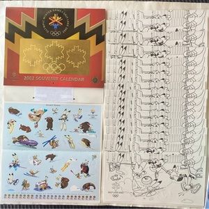 Lot Olympic Winter Games Salt Lake 2002 Souvenir Calendar 18 Stickers Coloring